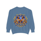 Gemini Zodiac Sweatshirt — Ornate Gold & Blue Gemini Crest