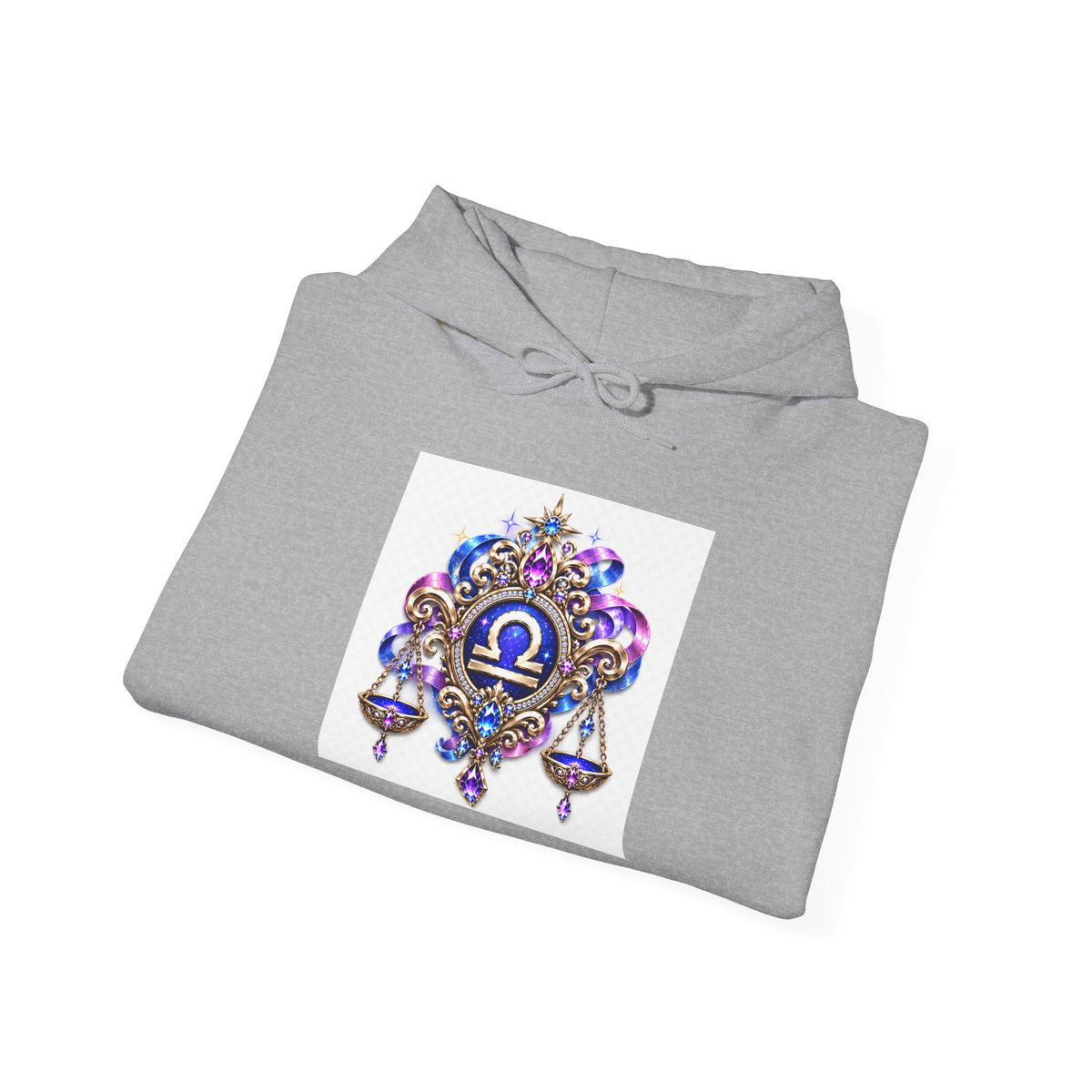 Libra Zodiac Hoodie — Celestial Scales Astrology Graphic Pullover
