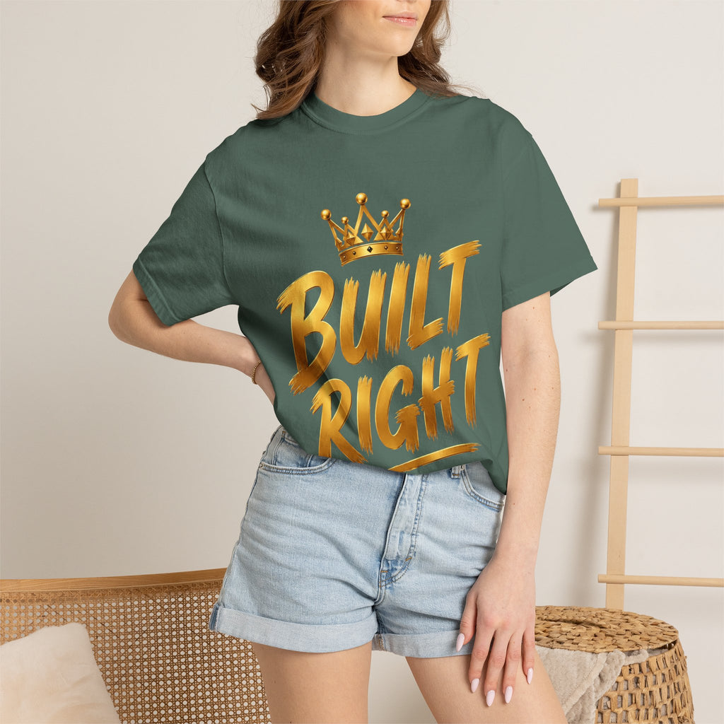 Built Right T-Shirt — Christian Faith Floral Cross Tee (She Is Built Different)