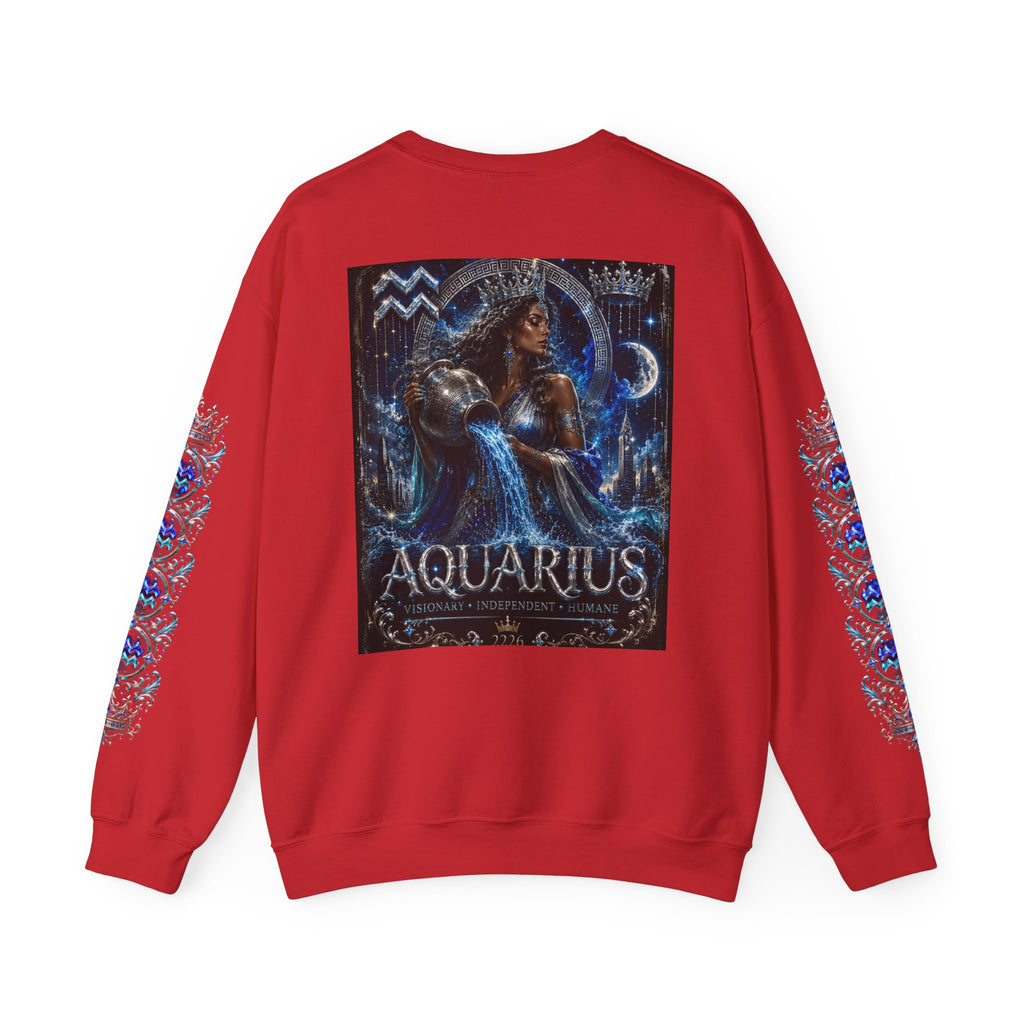 Aquarius Crewneck Sweatshirt — Zodiac Water-Bearer Astrology Pullover