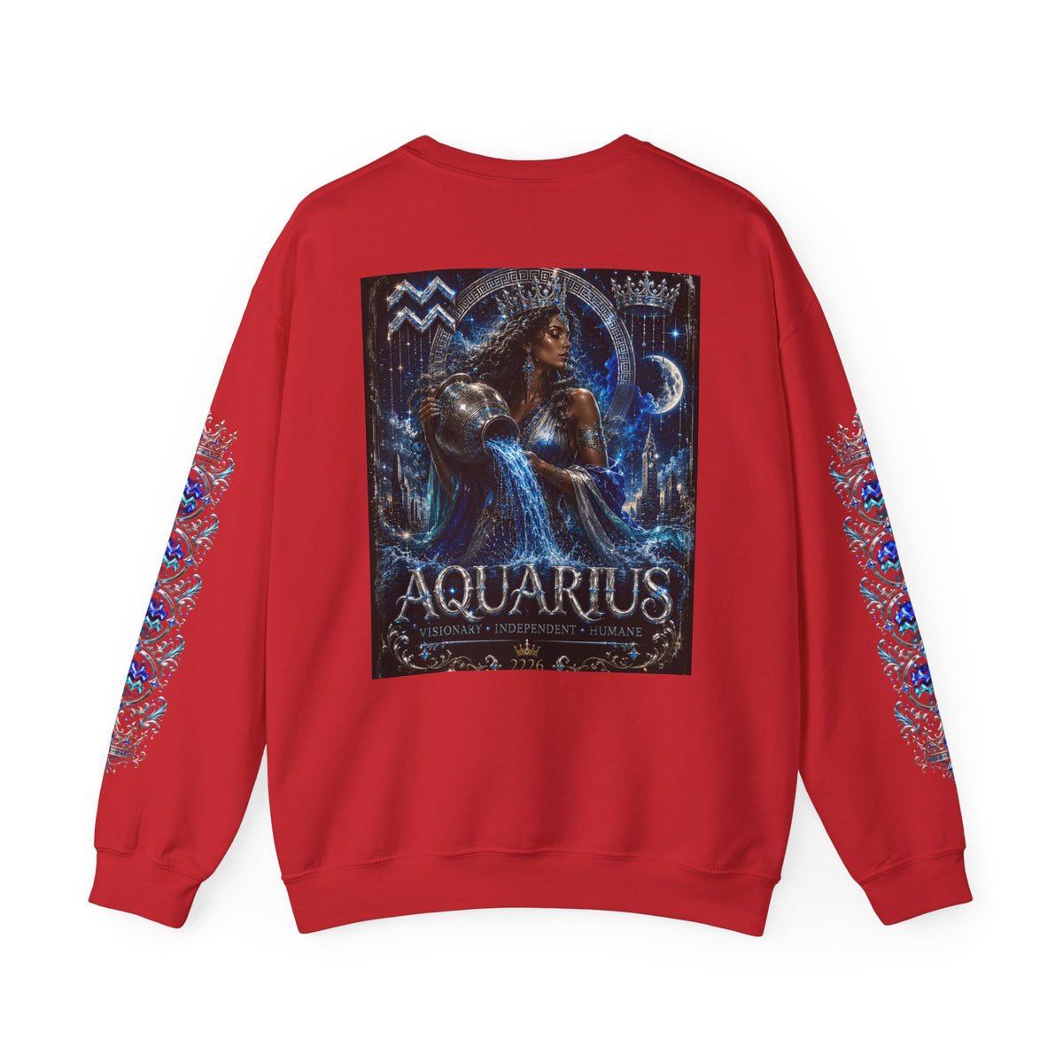 Aquarius Crewneck Sweatshirt — Zodiac Water-Bearer Astrology Pullover