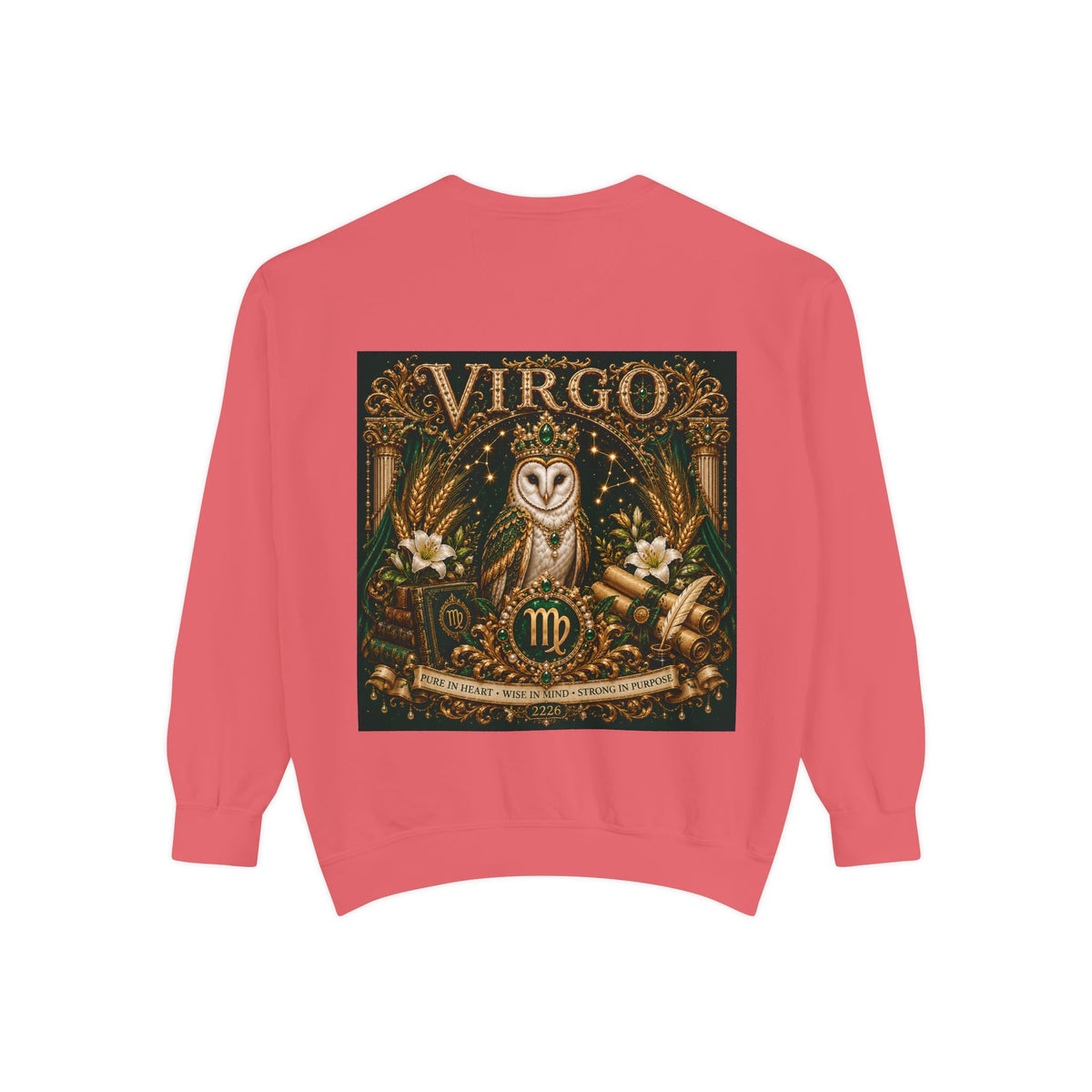 Virgo Sweatshirt — Zodiac Owl Virgo Symbol Crewneck