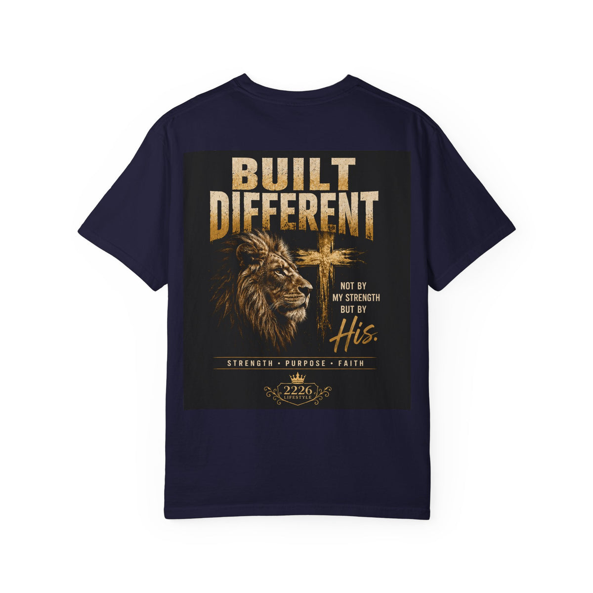 Built Right / Built Different Graphic T-Shirt — Faith Lion Crown Design
