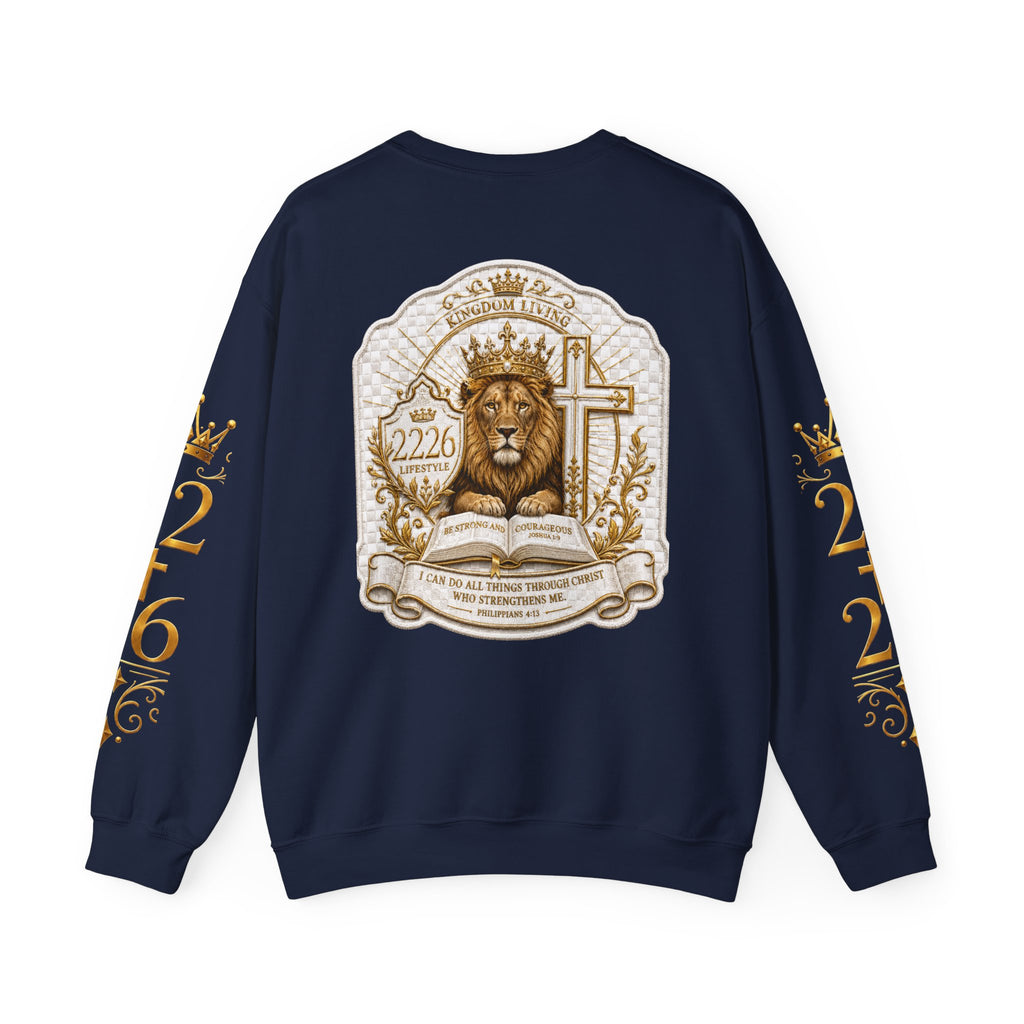 Lion & Cross Crewneck Sweatshirt — 2226 Psalm Christian Faith Pullover