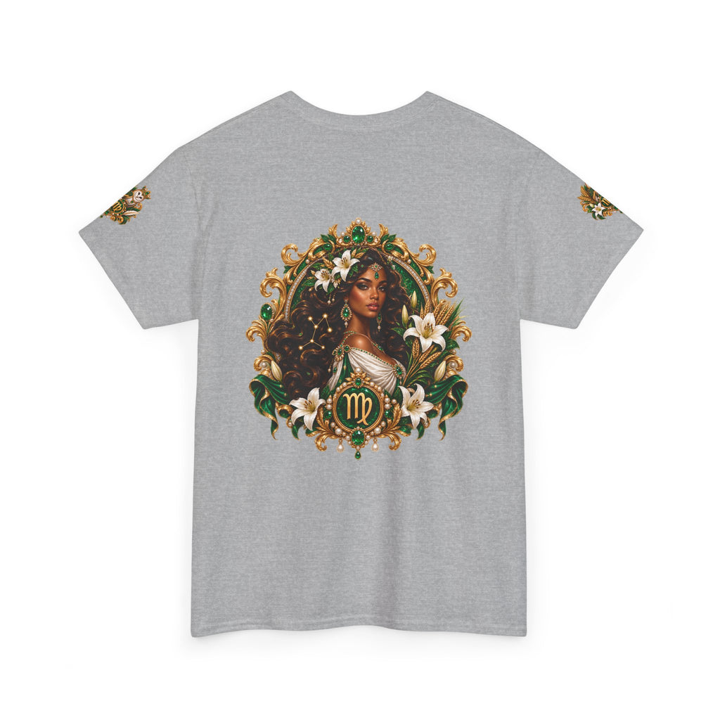 Virgo Zodiac Tee — Elegant Floral Virgo Astrology T-Shirt