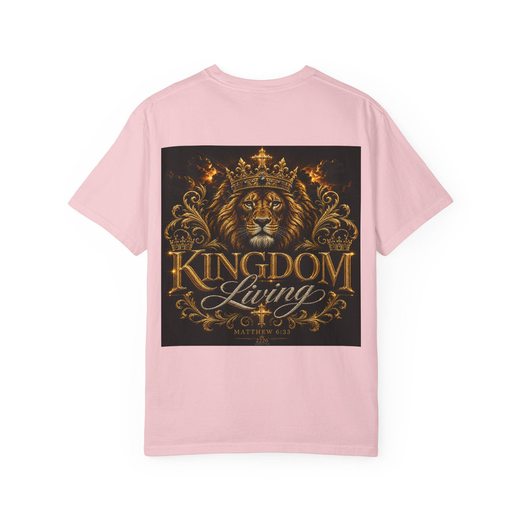 Kingdom Living Lion T-Shirt — Crowned Lion Faith Design (Matthew 6:33)