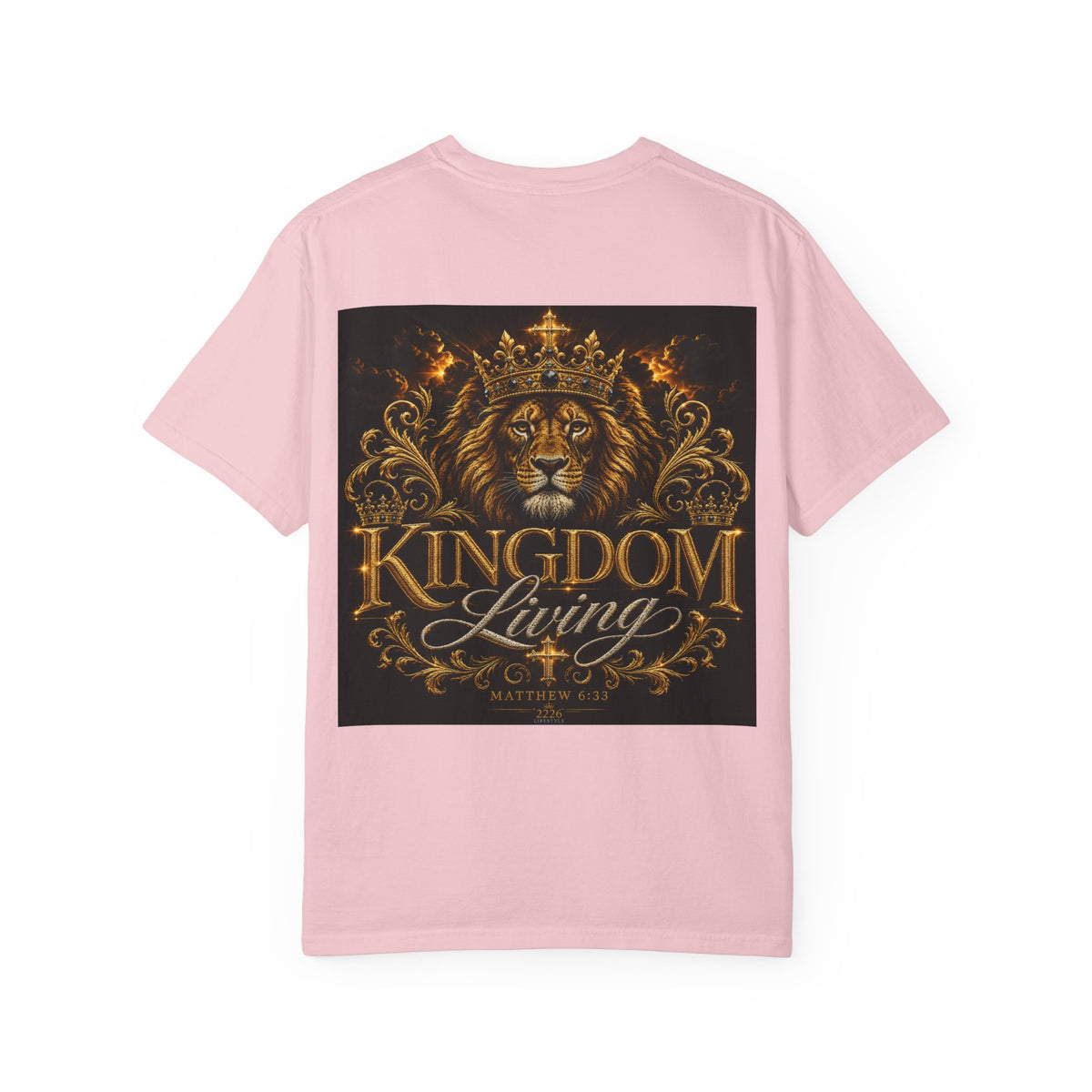 Kingdom Living Lion T-Shirt — Crowned Lion Faith Design (Matthew 6:33)
