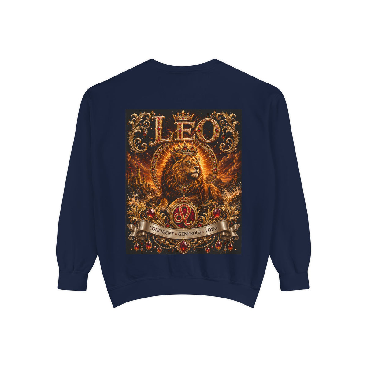 Leo Zodiac Lion Sweatshirt — Regal Astrology Graphic Crewneck
