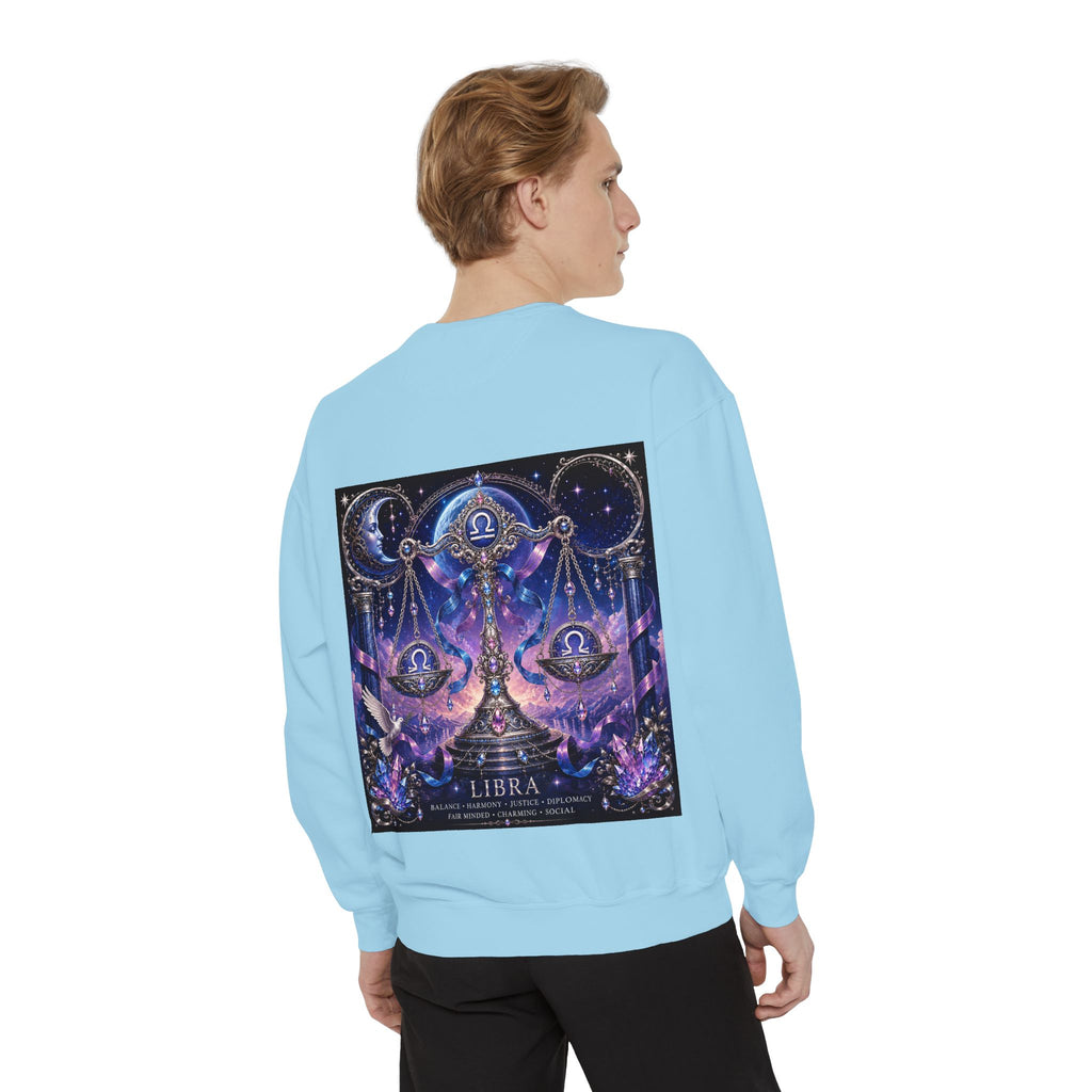 Libra Zodiac Sweatshirt — Scales Astrology Graphic Crewneck