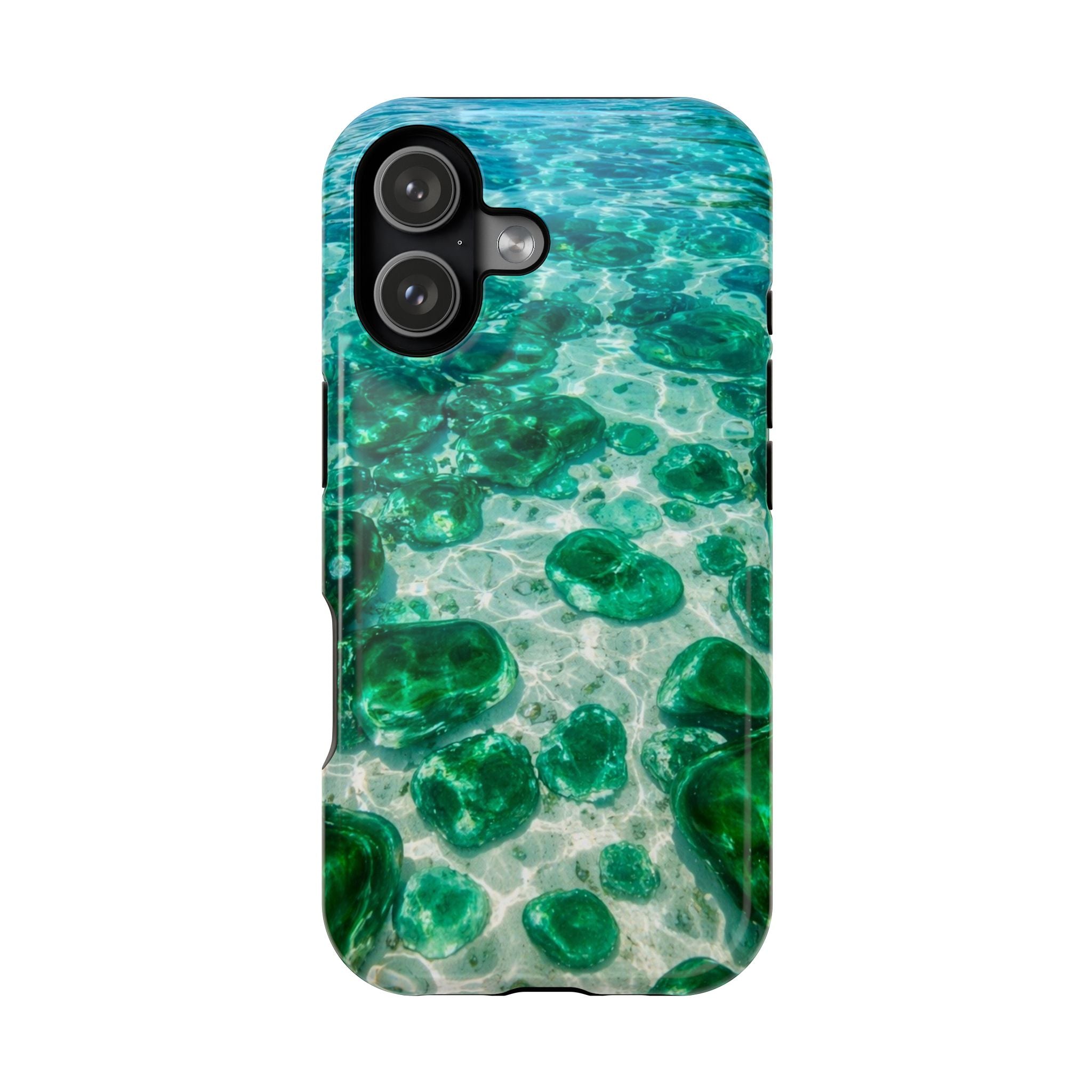 Ocean Glass Magnetic Impact Phone Case — Green Seaglass Pattern