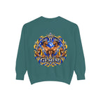 Gemini Zodiac Sweatshirt — Ornate Gold & Blue Gemini Crest