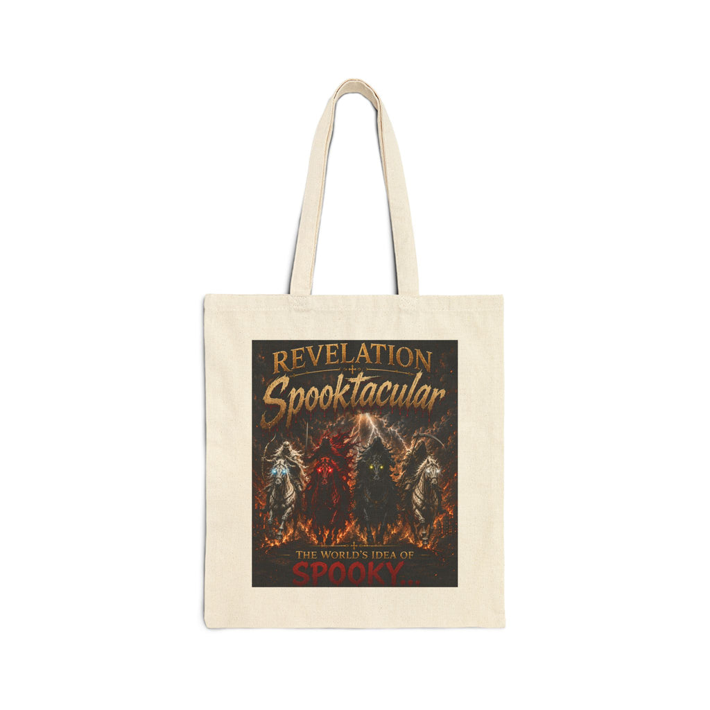 Spooktacular Revelation Halloween Tote Bag – Vintage Spooky Poster Canvas Tote