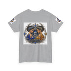 Gemini Zodiac Tee — Twin Sisters Astrology T‑Shirt (Blue & Gold)