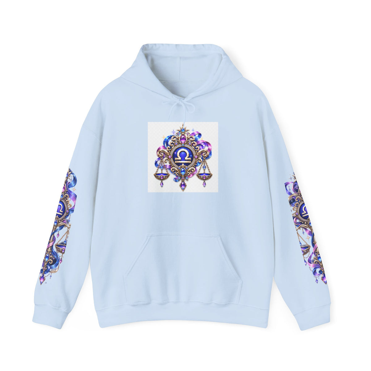 Libra Zodiac Hoodie — Celestial Scales Astrology Graphic Pullover