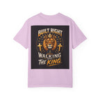 Walking with the King T-Shirt — 'Built Right' Lion Christian Faith Tee