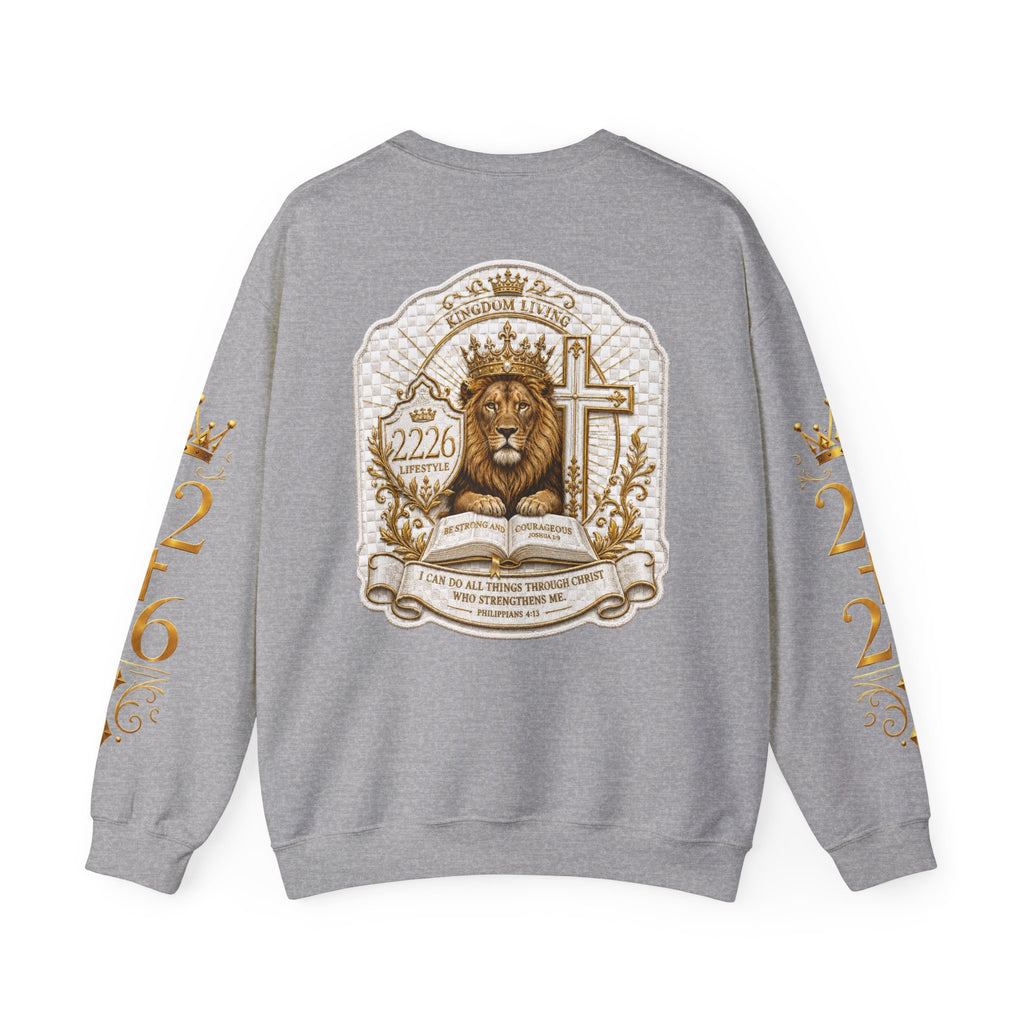 Lion & Cross Crewneck Sweatshirt — 2226 Psalm Christian Faith Pullover