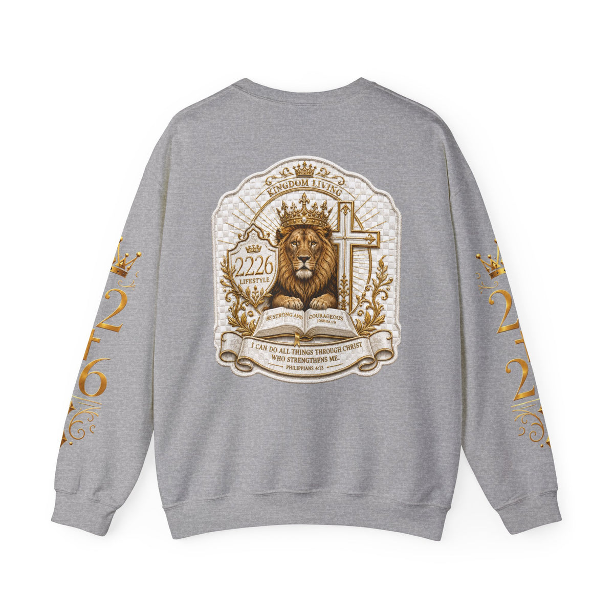 Lion & Cross Crewneck Sweatshirt — 2226 Psalm Christian Faith Pullover
