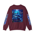 Pisces Shark Zodiac Crewneck Sweatshirt — Mystical Ocean Astrology Pullover