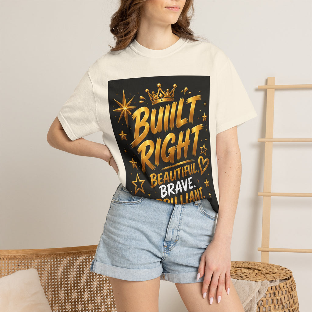 Built Right / Kingdom Living T-Shirt — Inspirational Lion Crown Graphic Tee