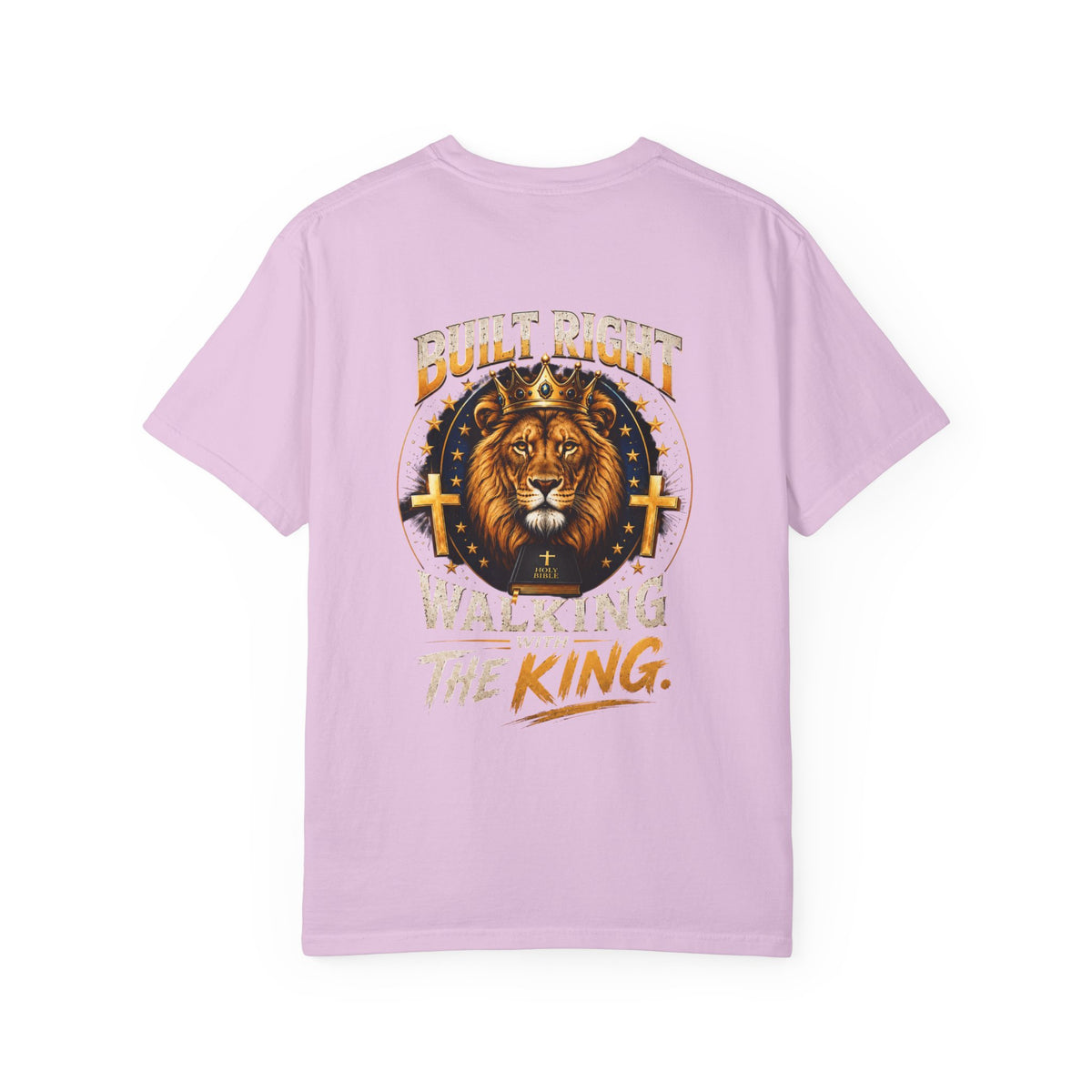 Lion 'Built Right, Walking the King' Graphic T‑Shirt