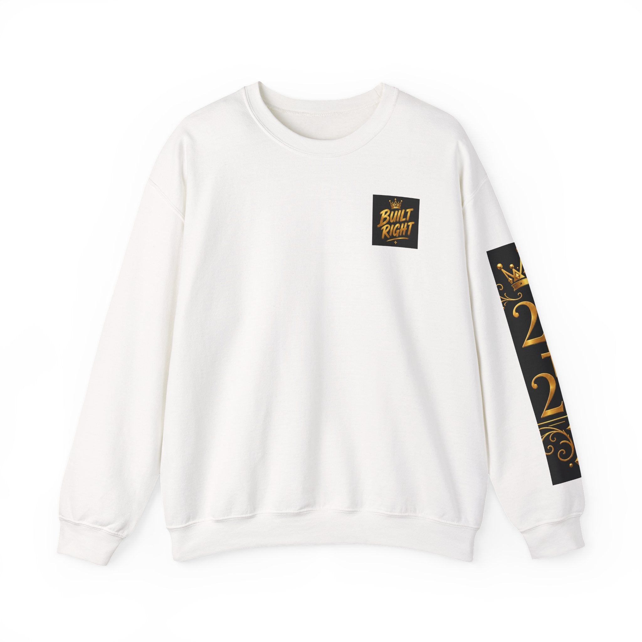 Built Right Crewneck Sweatshirt — "Built Right: Beautiful, Brave, Brilliant" Graphic