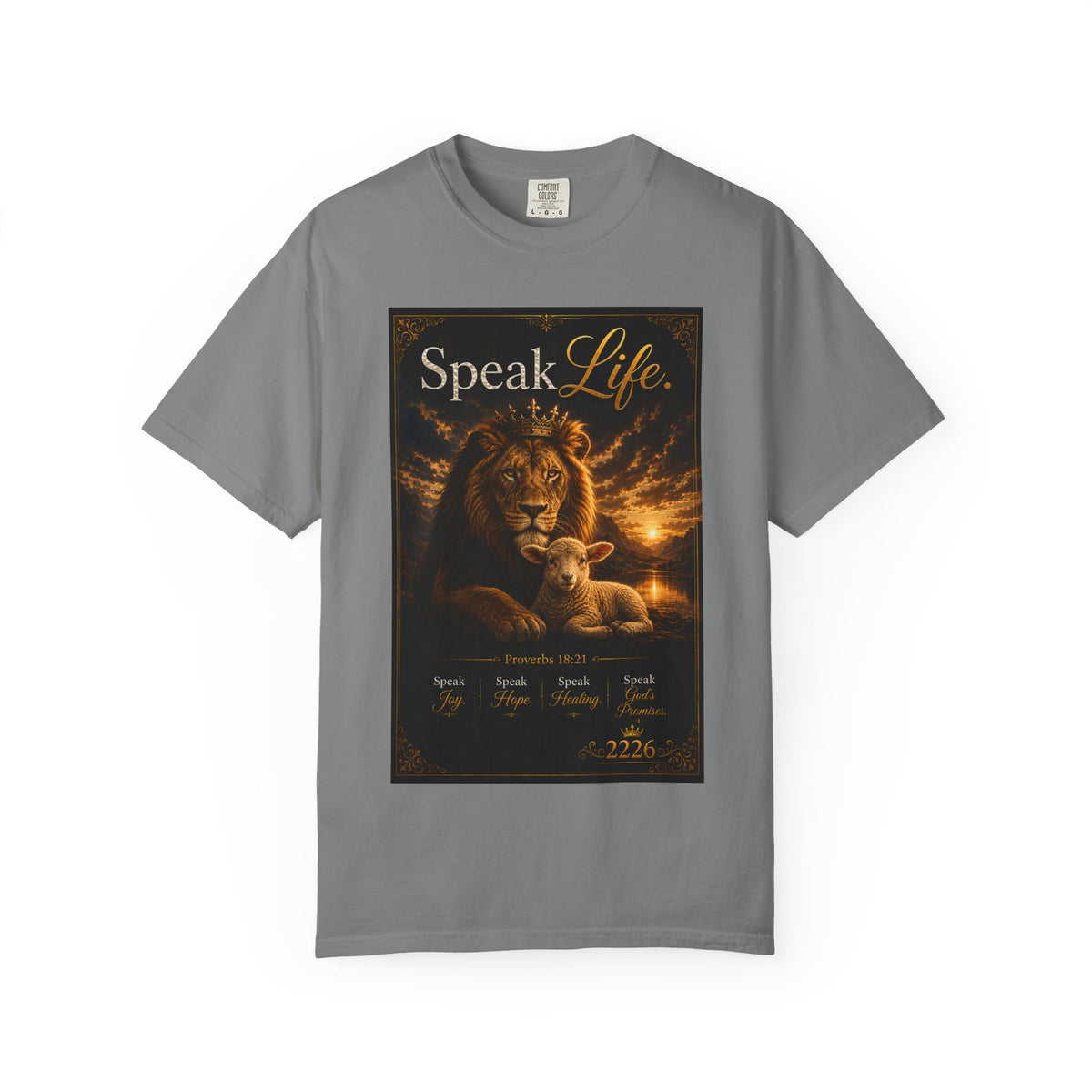 Kingdom Living Lion T-Shirt — "Speak Life" Christian Faith Graphic Tee