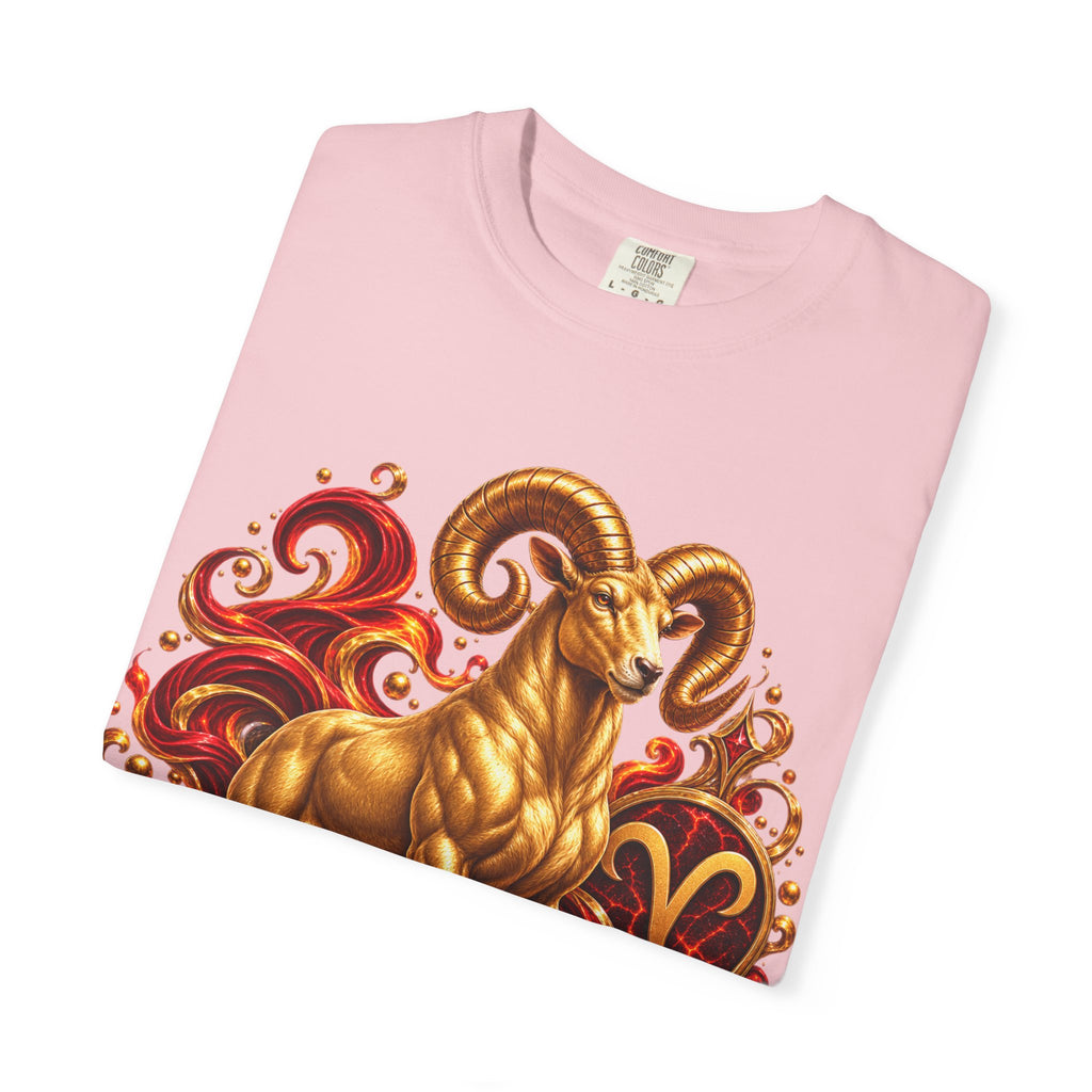 Aries Zodiac T-Shirt — Bold Ram Astrology Tee ("Aries")