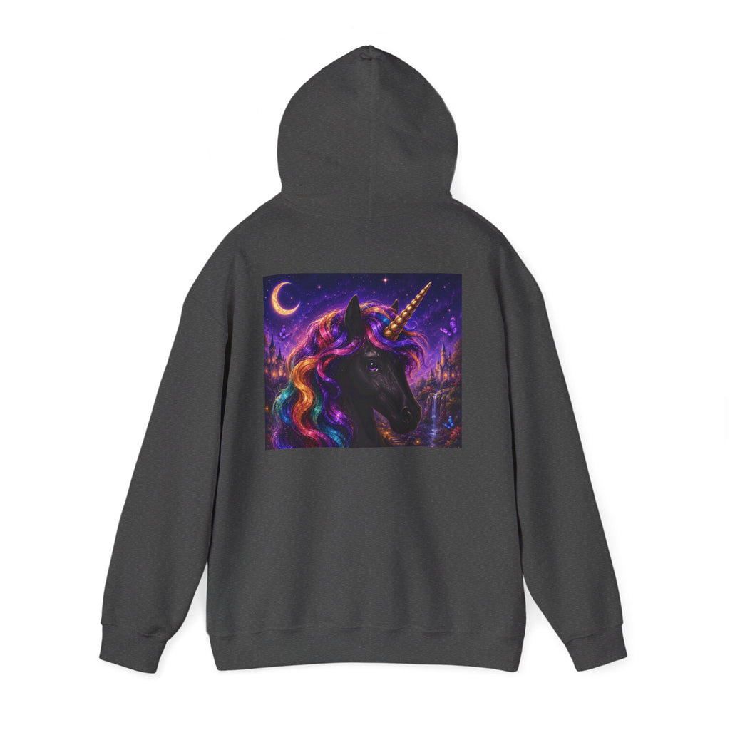 Unicorn Hoodie – Cosmic Rainbow Black Unicorn Pullover