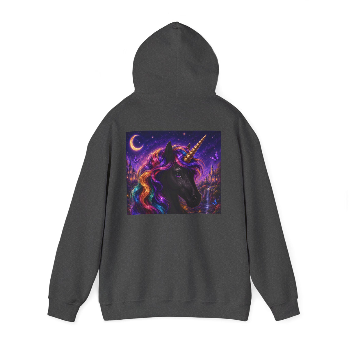 Unicorn Hoodie – Cosmic Rainbow Black Unicorn Pullover
