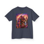 Kids Brown Unicorn Tee — Rainbow Fantasy Magical Horse Shirt