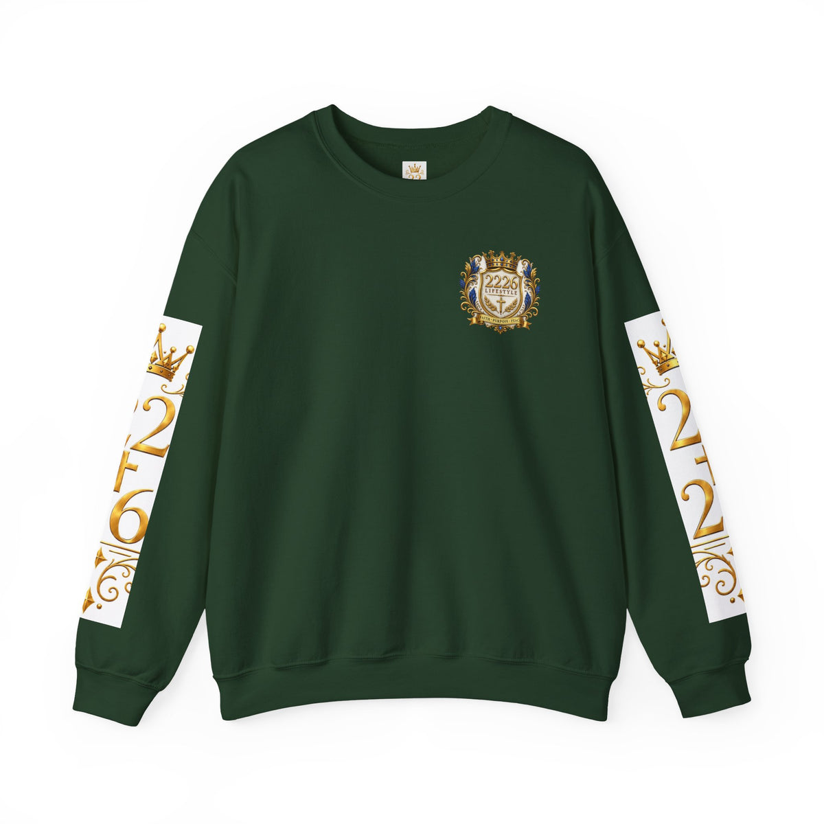 Lion Crest Crewneck Sweatshirt — 2:26 Bible Verse Christian Graphic