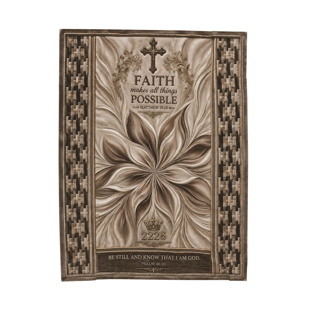 Faith Quote Velveteen Plush Blanket — "Faith Makes All Things Possible" Inspirational Throw