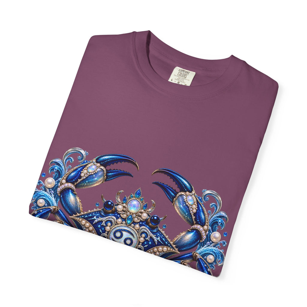 Cancer Zodiac T-Shirt — Blue Crab Astrology Tee (Intuitive, Loyal, Nurturing)