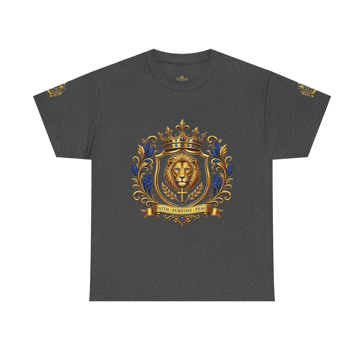 Kingdom Living Lion Tee — Regal Crowned Lion Graphic T-Shirt (Matthew 6:33)