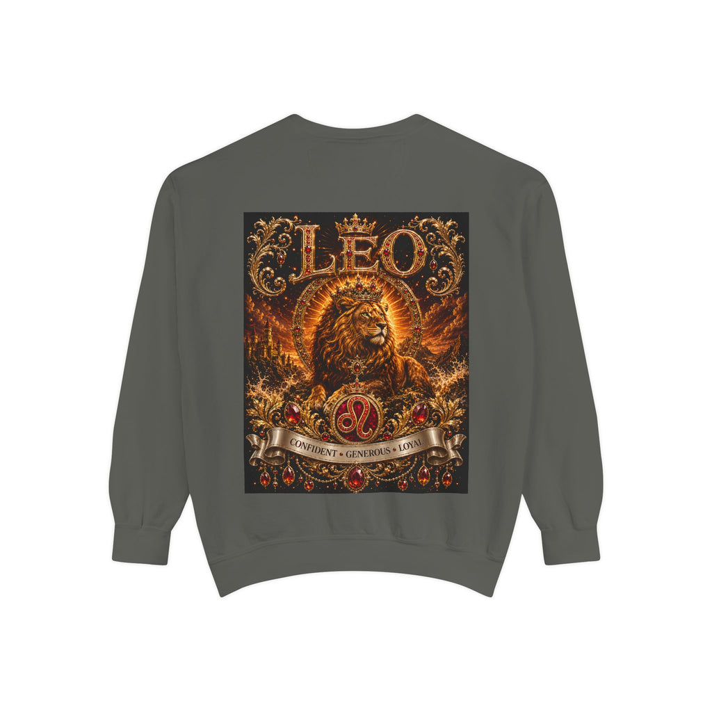 Leo Zodiac Lion Sweatshirt — Regal Astrology Graphic Crewneck
