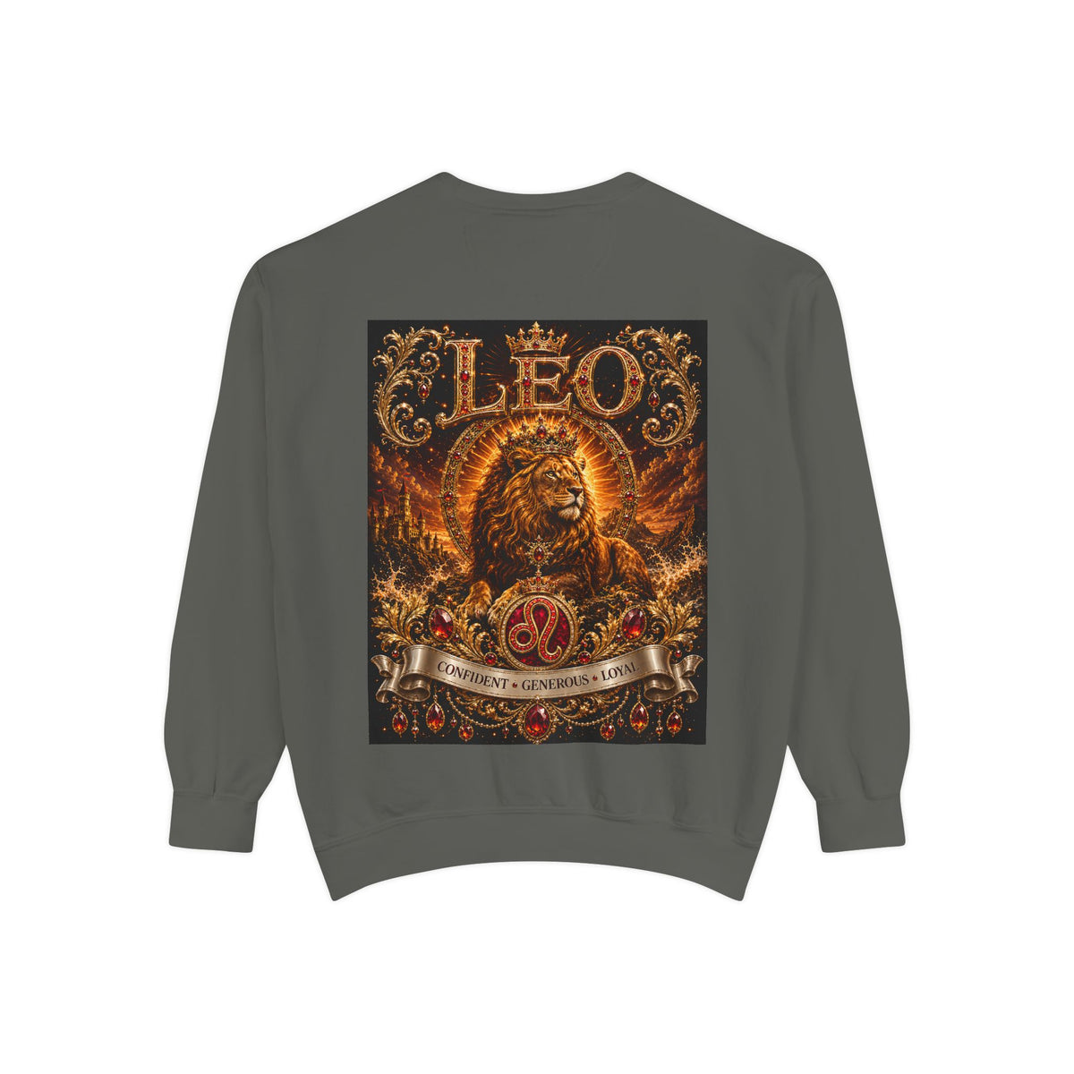 Leo Zodiac Lion Sweatshirt — Regal Astrology Graphic Crewneck
