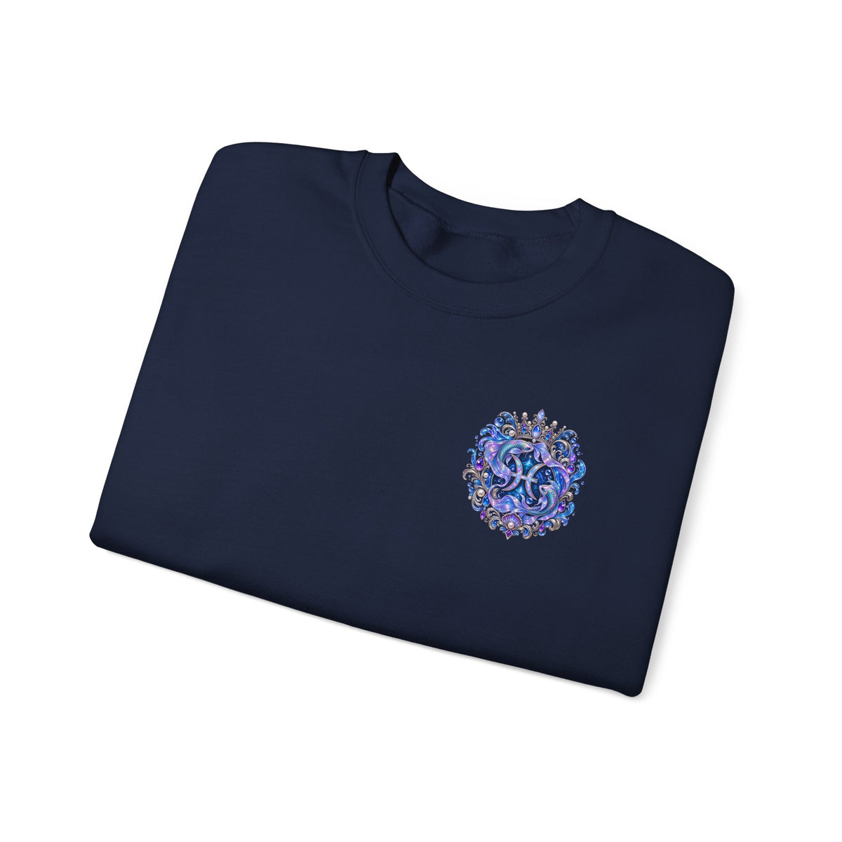 Pisces Shark Zodiac Crewneck Sweatshirt — Mystical Ocean Astrology Pullover