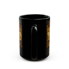 Black Mug — "Glory of God Revealed" Gold Script Coffee Mug