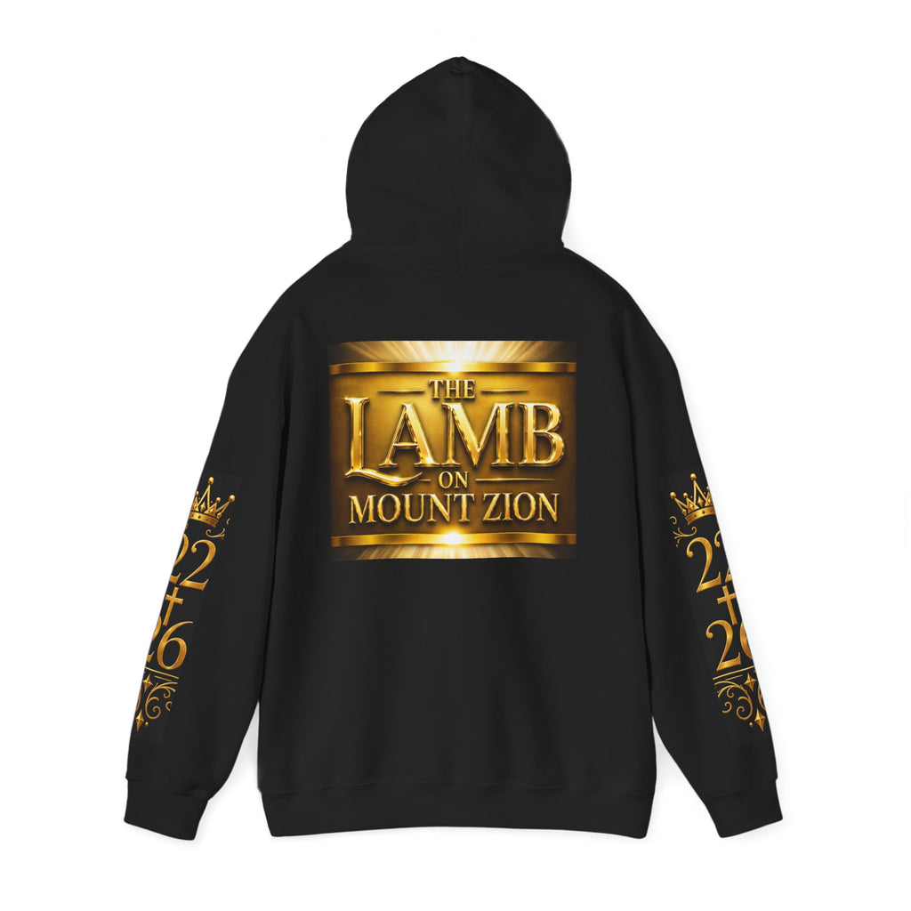 Religious Hoodie - "The Lamb on Mount Zion" Gold Graphic Sweatshirt