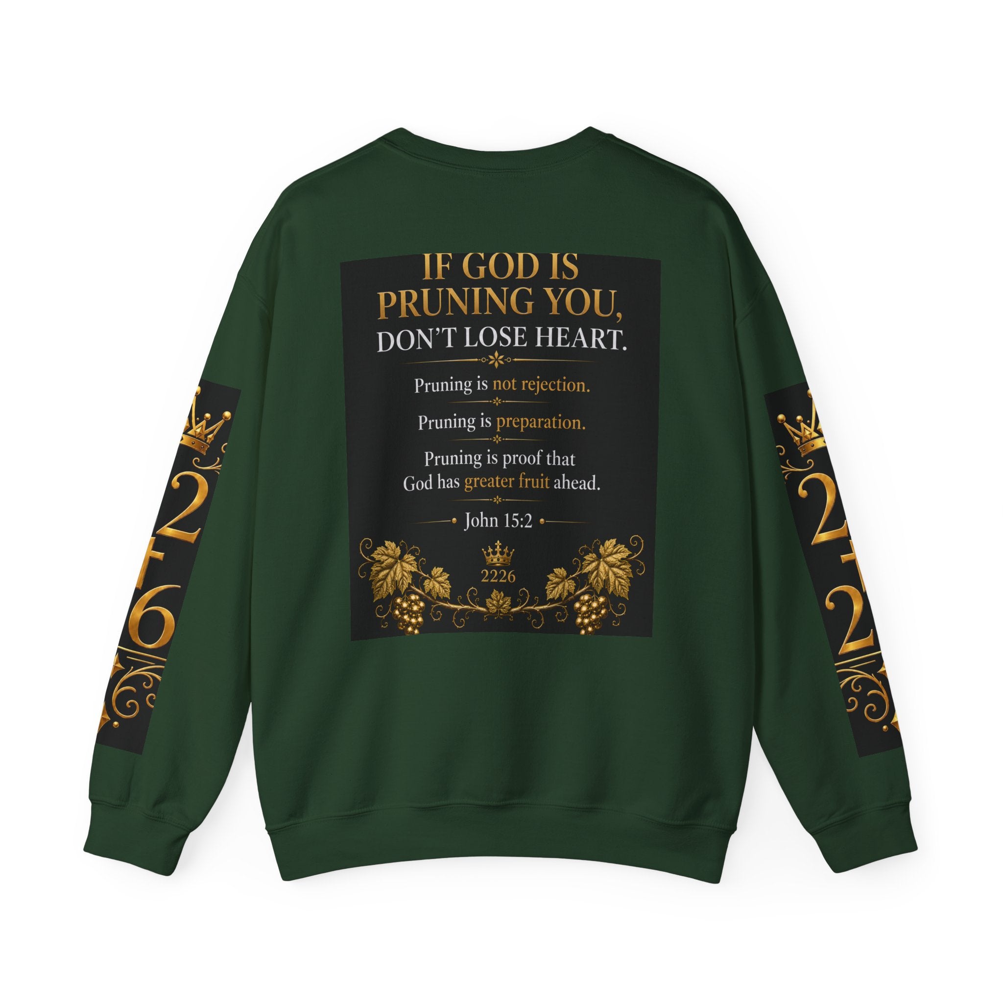 Pruning Hurts Crewneck Sweatshirt — Christian Encouragement Graphic