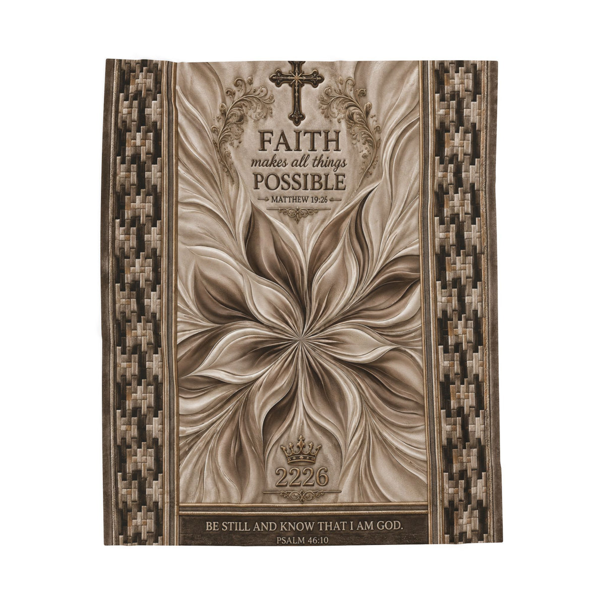 Faith Quote Velveteen Plush Blanket — "Faith Makes All Things Possible" Inspirational Throw