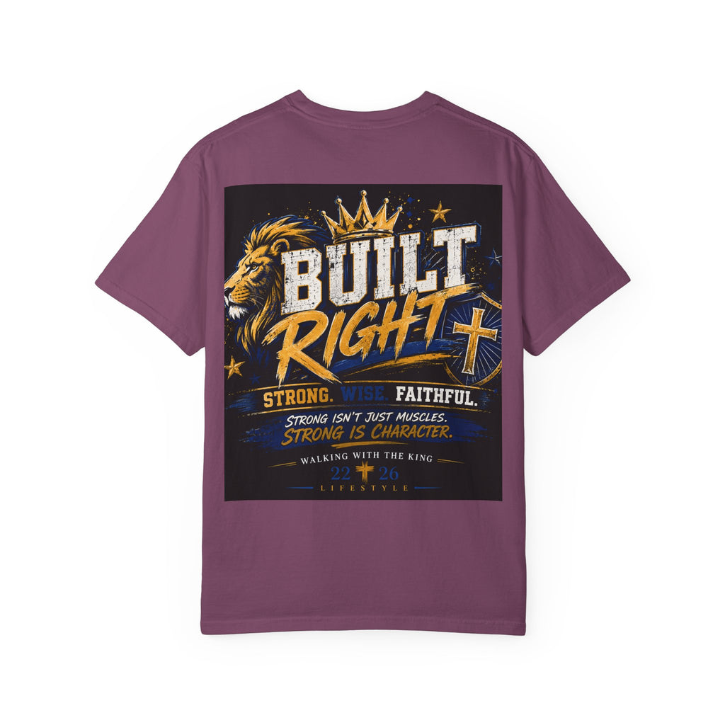 Built Right Lion T-Shirt — Strong, Wise & Faithful Christian Tee