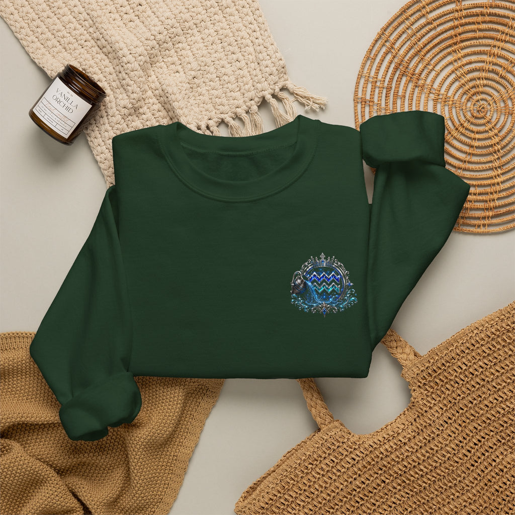 Aquarius Zodiac Sweatshirt — Astrology Water-Bearer Crewneck