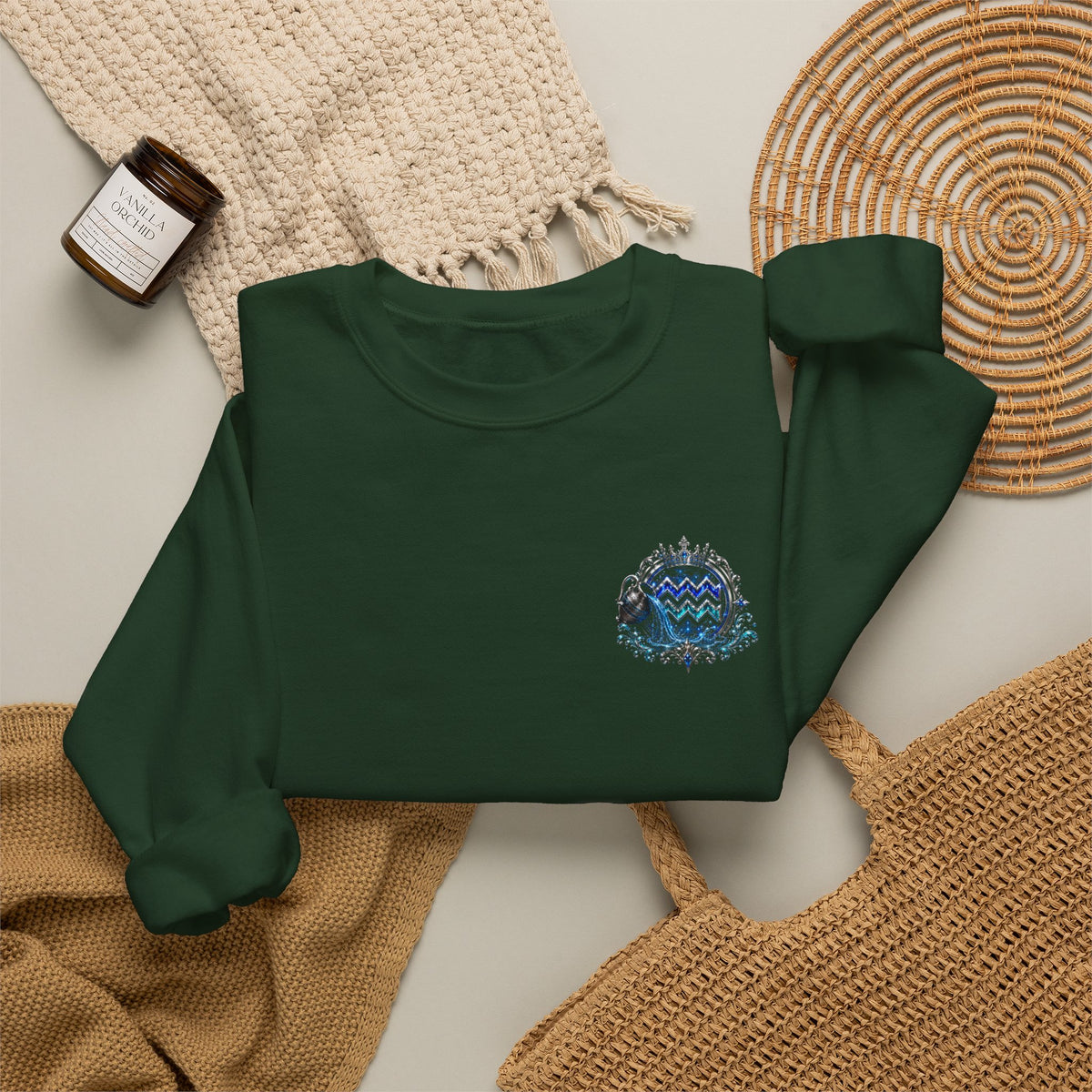 Aquarius Zodiac Sweatshirt — Astrology Water-Bearer Crewneck