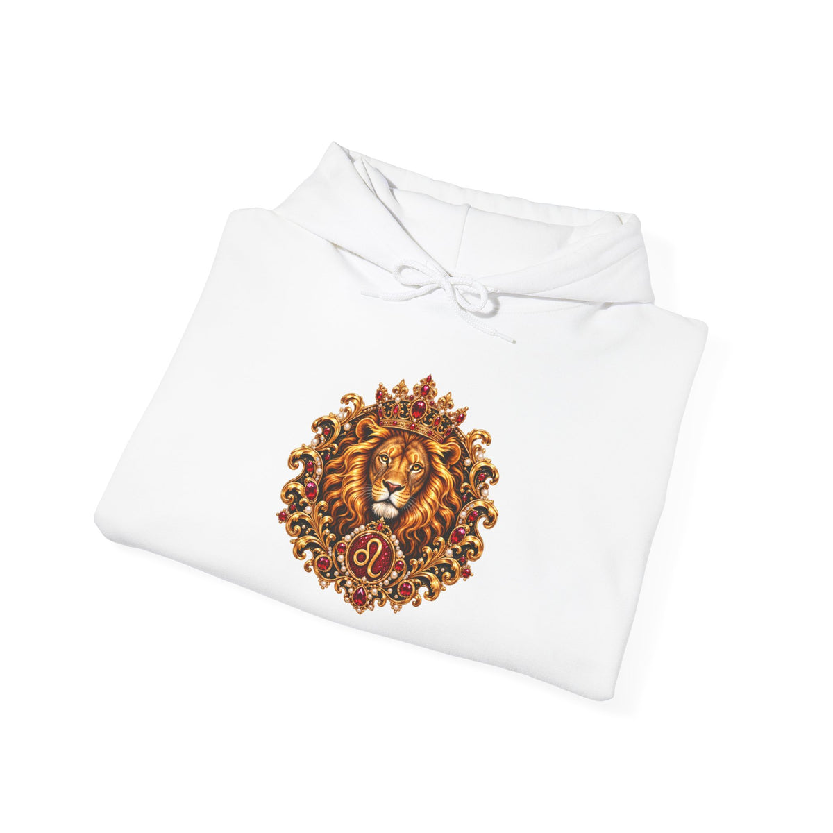 Ornate Lion Hoodie – Regal Baroque Lion Graphic Hooded Sweatshirt
