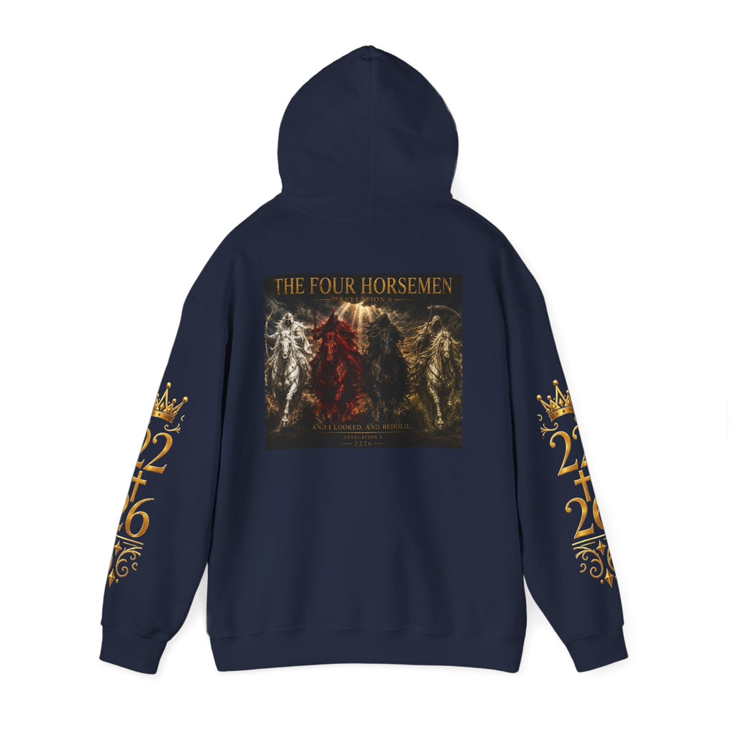 Revelation 6: The Four Horsemen Hoodie — Biblical Apocalyptic Graphic Sweatshirt