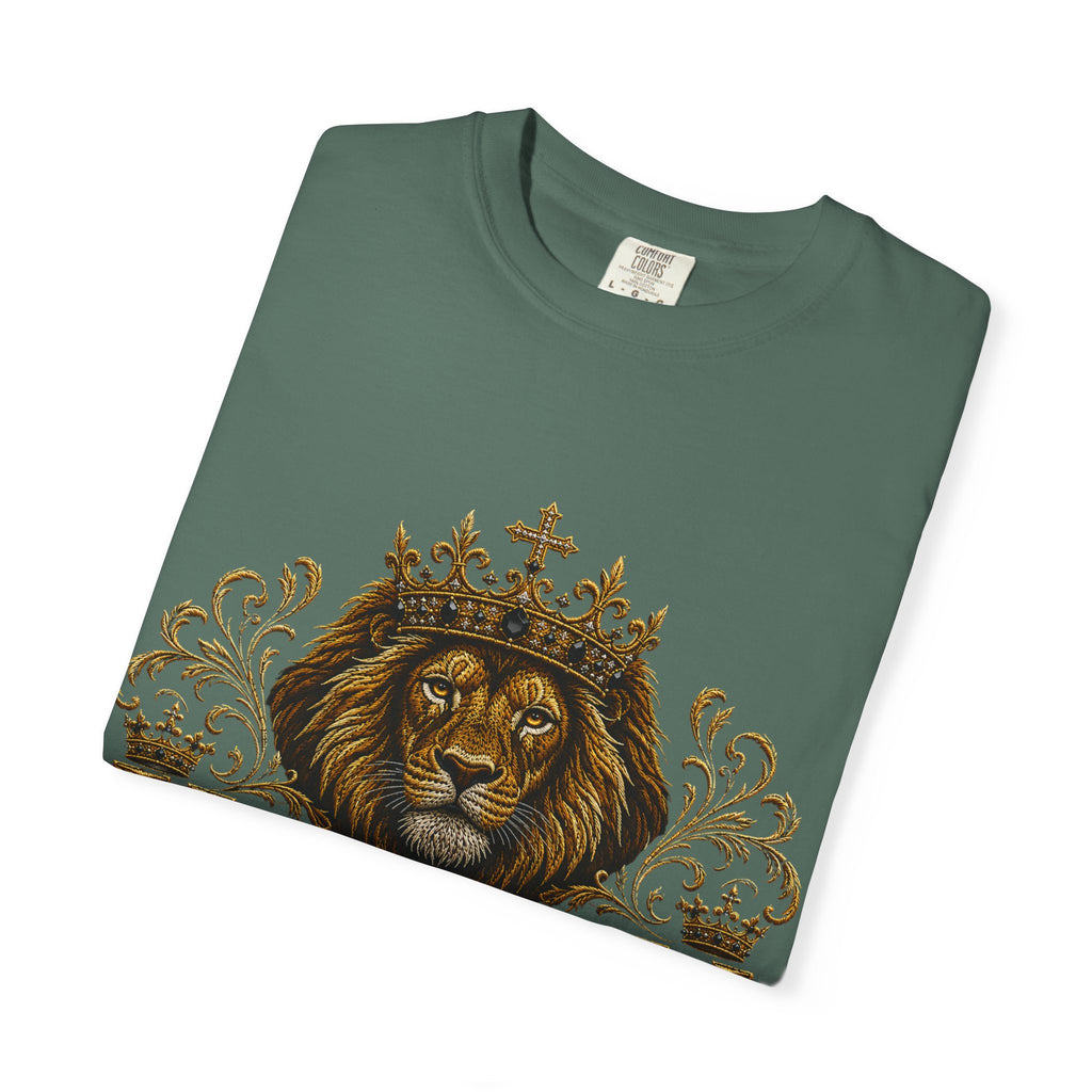 Kingdom Living Lion T-Shirt — Inspirational Christian Cross Floral Tee