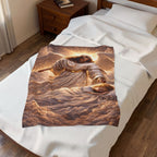 Angel Watching Over Sleeping Child Velveteen Plush Blanket — Religious Comfort Throw
