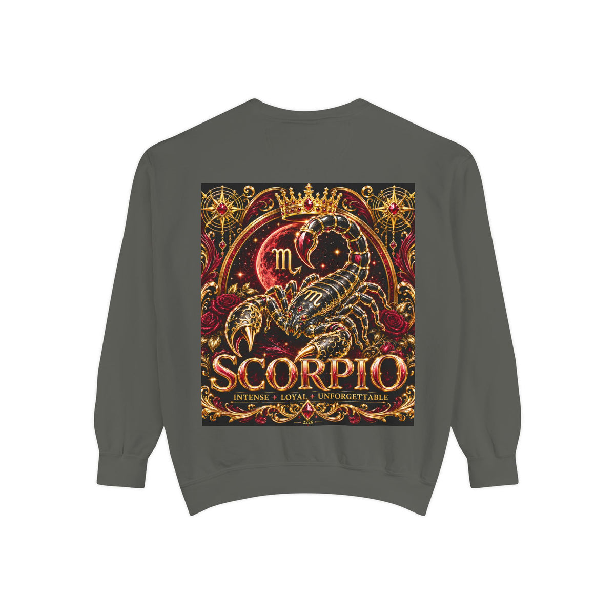 Scorpio Zodiac Sweatshirt — Regal Gold Scorpion Astrological Crewneck