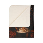 Autumn Cozy Fleece Sherpa Blanket – Pumpkin Spice Candles & Cocoa Throw